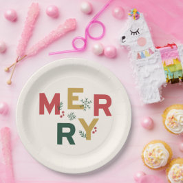 Merry Christmasと結ばれる ペーパープレート