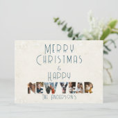 Merry ChristmasとHappy New Year Collageの写真 シーズンカード (スタンド正面)