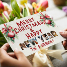 Merry ChristmasとHappy New Year Collageの写真