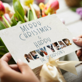 Merry ChristmasとHappy New Year Collageの写真 シーズンカード