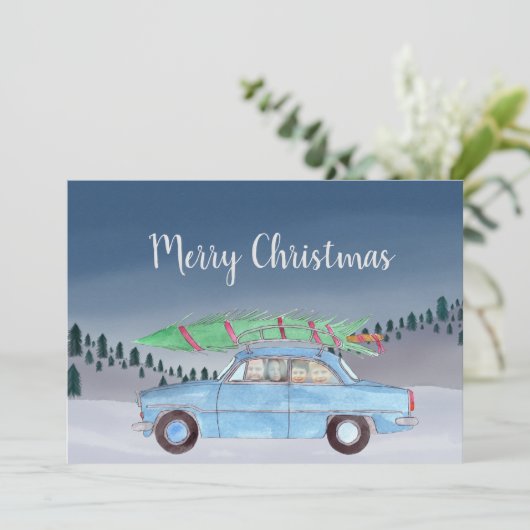 Merry Christmasのカスタマイズ可能な写真カード シーズンカード (スタンド正面)