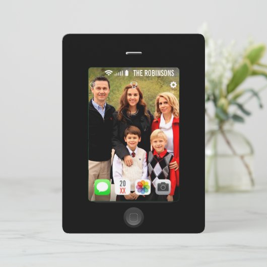 Merry Christmasの写真を自分で撮る シーズンカード (スタンド正面)