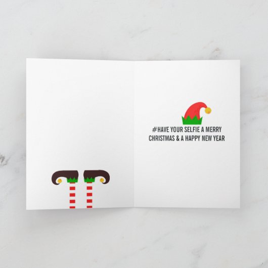 Merry Christmasの写真を自分で撮る シーズンカード (内部)