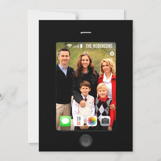 Merry Christmasの写真を自分で撮る マグネット招待状 (正面)