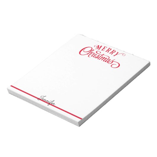 Merry Christmasスクリプトあなたの名前を追加するギフトメモ帳 ノートパッド (回転)