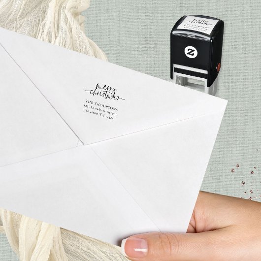 Merry Christmasスクリプトのリターンネームとアドレス セルフインキングスタンプ