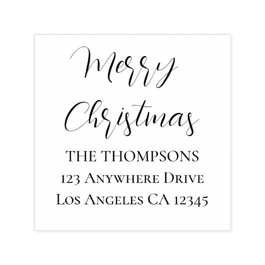 Merry Christmasスクリプトの戻り名住所 セルフインキングスタンプ (デザイン)