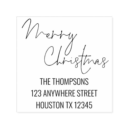 Merry Christmasスクリプトの戻り名住所 セルフインキングスタンプ (デザイン)