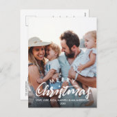 MERRY CHRISTMASスクリプトパーソナライズされた写真 シーズンポストカード (正面/裏面)
