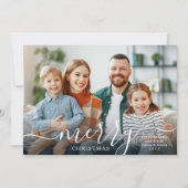 MERRY CHRISTMASスクリプトモダンフォトオーバーレイ シーズンカード (正面)