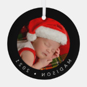 MERRY CHRISTMASフォトグラスオーナメントの追加 ガラスオーナメント (裏面)