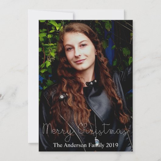 Merry ChristmasメリーとBright Add Your Photo シーズンカード (正面)