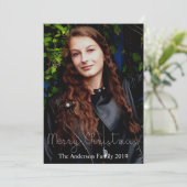 Merry ChristmasメリーとBright Add Your Photo シーズンカード (スタンド正面)