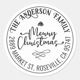Merry Christmasモダントレンディースクリプトのカスタマイズ ラウンドシール