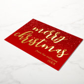 Merry Christmasモダン Script Non Photo 箔シーズンカード (回転した状態)