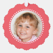 Merry Christmas写真家名ピンク オーナメントカード (正面)