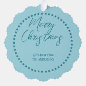 Merry Christmas写真家名青を追加 オーナメントカード (裏面)