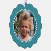 Merry Christmas写真家名青を追加 オーナメントカード (左)