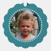 Merry Christmas写真家名青を追加 オーナメントカード (正面)