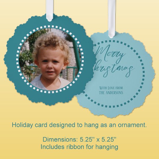 Merry Christmas写真家名青を追加 オーナメントカード