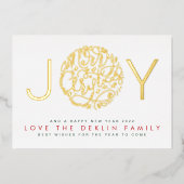 Merry Christmas金ゴールドJOY photo back 箔シーズンカード (正面)