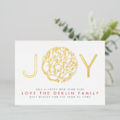 Merry Christmas金ゴールドJOY photo back 箔シーズンカード (立ち正面)