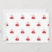 「Merry Christmas」の文字が入った赤いベル フラットカード (裏面)