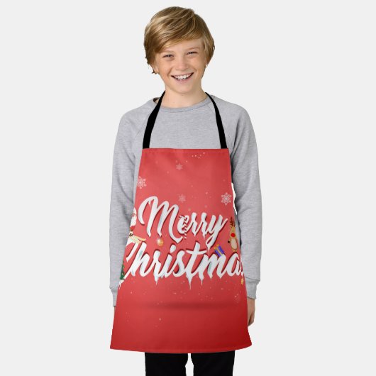 Merry christmas エプロン (着用した状態)