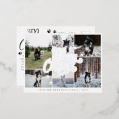 Merry Christmas エレガントScript 6ミニマル写真 箔シーズンポストカード (正面/裏面)