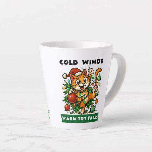 Merry Christmas カフェラテマグ (右アングル)