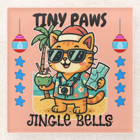 Merry Christmas ガラスコースター (正面)