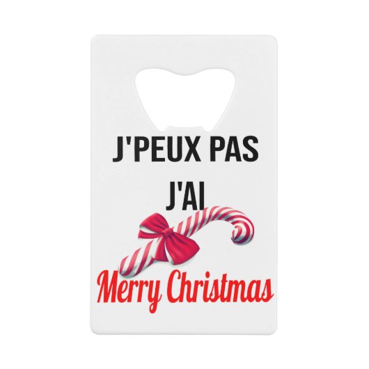 Merry Christmas クレジットカード栓抜き (正面)