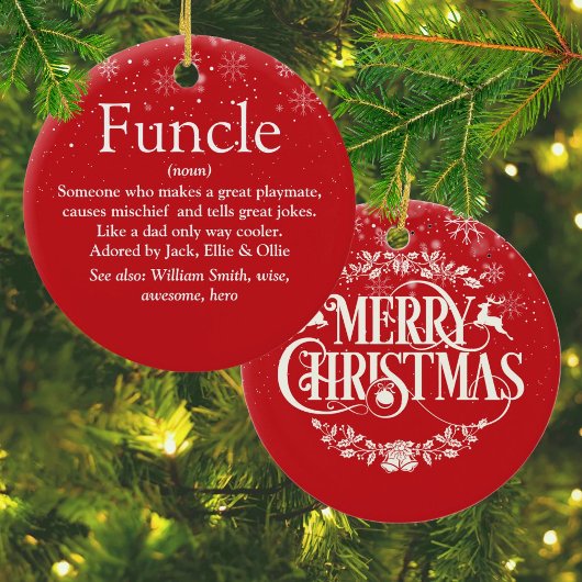 Merry Christmas クールなおじ・Funcleの定義 セラミックオーナメント