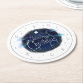 "Merry Christmas"コースター – 紙 ラウンドペーパーコースター (アングル)