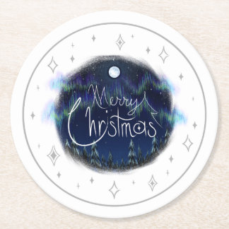 "Merry Christmas"コースター – 紙 ラウンドペーパーコースター