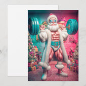 Merry Christmas | サンタはプレゼント以上に持ち上げる シーズンカード (正面/裏面)