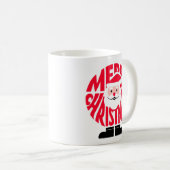 「MERRY CHRISTMAS」サンタ ワード アート マグ (正面右)