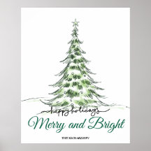Merry Christmas | シンプルなホリデーツリーの手描き文字