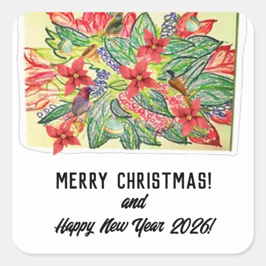 Merry Christmas! スクエアシール (正面)