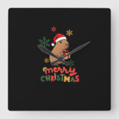 MERRY CHRISTMAS スクエア壁時計 (正面)