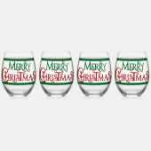 Merry christmas ステムなしワイングラス (裏面)