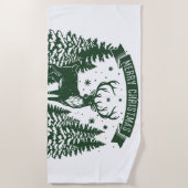 Merry Christmas ビーチタオル (正面)