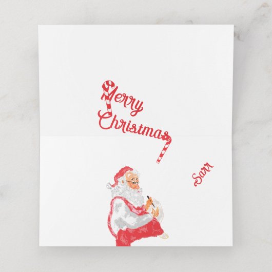 : Merry Christmas プレイスカード (内部開封)