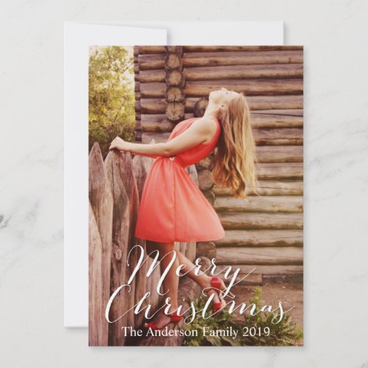 Merry Christmas メリー Bright自分の写真を追加 シーズンカード (正面)