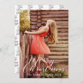 Merry Christmas メリー Bright自分の写真を追加 シーズンカード (正面/裏面)