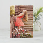 Merry Christmas メリー Bright自分の写真を追加 シーズンカード (スタンド正面)