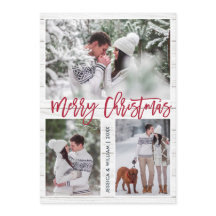 Merry Christmas モダン 3 PHOTO Greeting