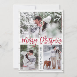 Merry Christmas モダン 3 PHOTO Greeting シーズンカード