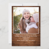 Merry Christmas モダン 4素朴 PHOTO Greeting シーズンカード (裏面)