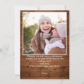 Merry Christmas モダン 4素朴 PHOTO Greeting シーズンカード (裏面)